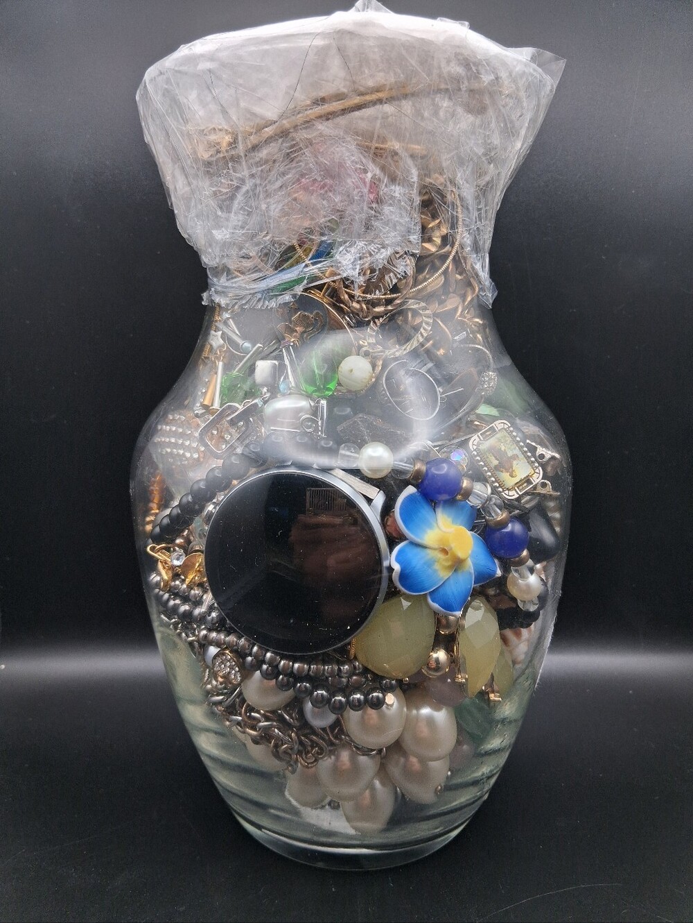 HUGE 4LB+ Vintage to Now Jewelry Jar Unopened Untested Thrifted Mixed Lot